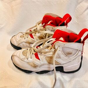 Kids High-Top Sneakers - Red and White